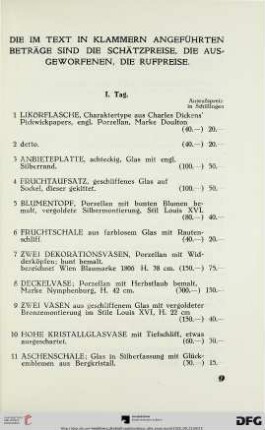 I. Tag (Nr. 1-202)