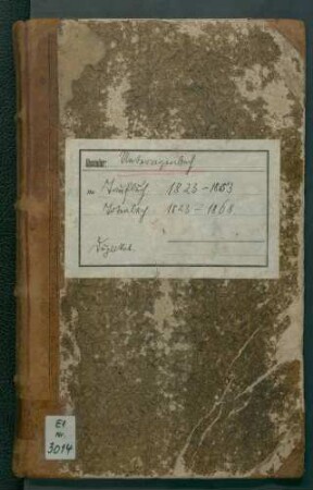Taufregister I 1823-1853 Totenregister II 1823-1868