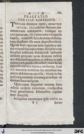 Praefatio Tertiae Editionis.