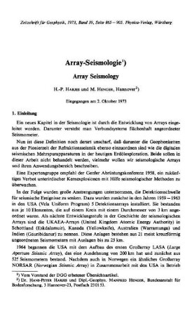 Array-Seismologie