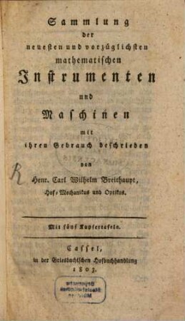Sammlung der vorzüglichsten mathematischen Instrumente