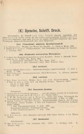[K] Sprache, Schrift, Druck
