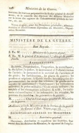 Ministère de la guerre.