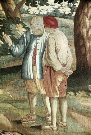Pfeifenrauchende Gesellschaft in einer Landschaft