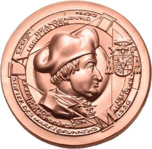 Medaille von Victor Huster auf den Kardinal Albrecht von Brandenburg