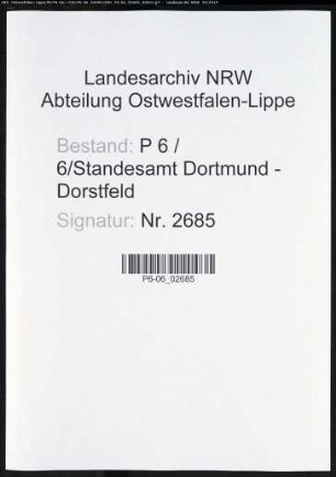 Sterberegister Standesamt Dortmund-Dorstfeld (III)
