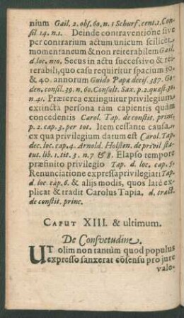 Caput XIII. & ultimum. De Consuetudine.