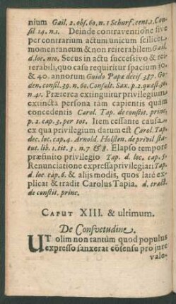 Caput XIII. & ultimum. De Consuetudine.
