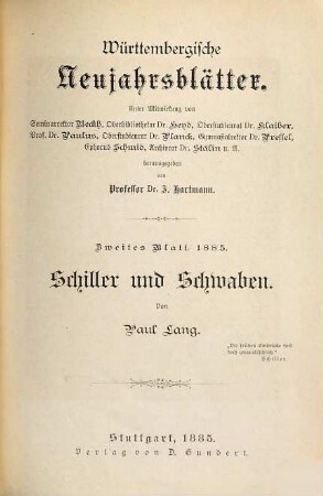 Schiller und Schwaben