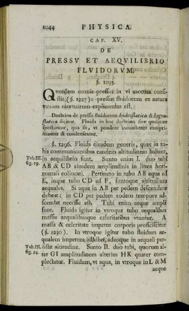 Cap. XV. De Pressu Et Aequilibrio Fluidorum