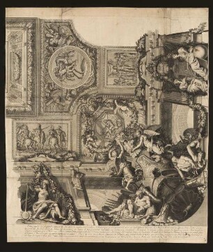 Deckengemälde Ausschnitt (Le Grand Escalier de Versailles, Taf. 6)