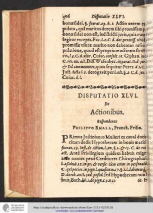 Disputatio XLVI. De Actionibus