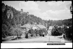 Blick auf den Gasthof Ottomühle im Rosenthal-Bielatal
