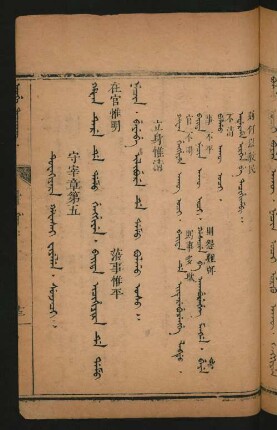 Tuwakiyara hafasai fiyelen. sunjaci = 守宰章第五