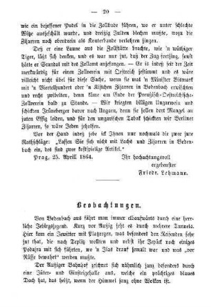 Beobachtungen