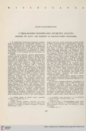 30: Z działalności budowlanej Zygmunta Augusta : (kościół św. Anny-św. Barbary na dolnym zamku wileńskim)
