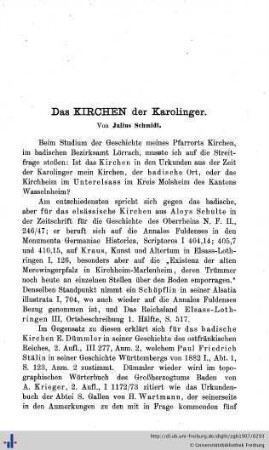Das Kirchen der Karolinger.