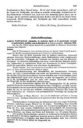 117-125, Zeitschriftenschau