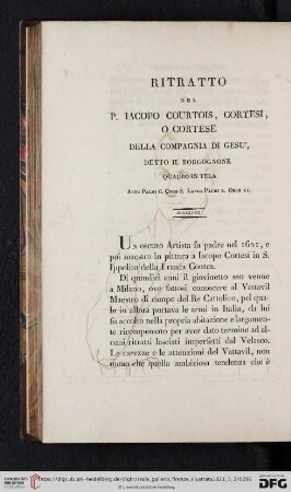 Ritratto Di G. Iacopo Courtois Cortesi o Cortese detto il Borgognone