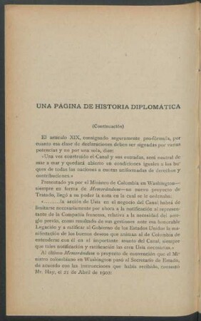 Una página de historia diplomática - (Continuación)