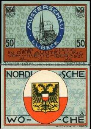 Lübeck, Notgeldserie zur Nordischen Woche 1921, 50 Pfennig