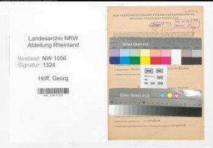 Entnazifizierung Georg Hoff , geb. 14.04.1894 (Beamter)