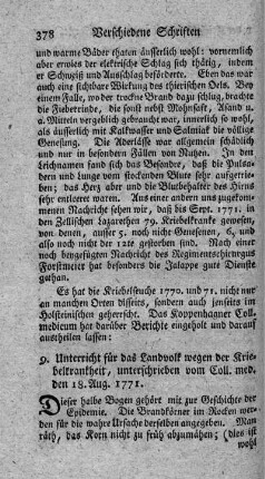 Unterricht für das Landvolk wegen der Kriebelkrankheit.