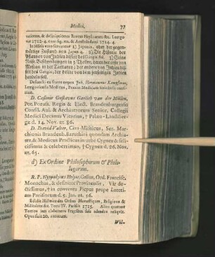 d) Ex Ordine Philosophorum & Philologorum.