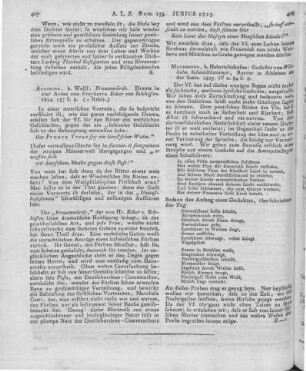 Ecker und Eckhofen, J.: Frauenwürde. Ein Drama in vier Acten. Augsburg: Wolff 1824