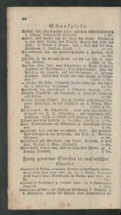 Fertig gewordene Schriften in ausländischen Sprachen