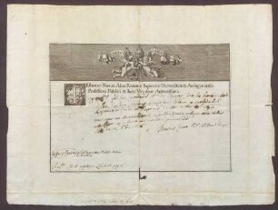 Studienzeugnisse des Grafen Clemens Joseph von Manderscheid-Blankenheim aus Rom.