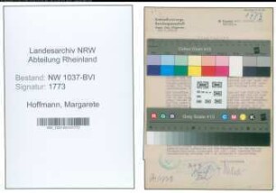 Entnazifizierung Margarete Hoffmann , geb. 30.09.1901 (Lehrerin)