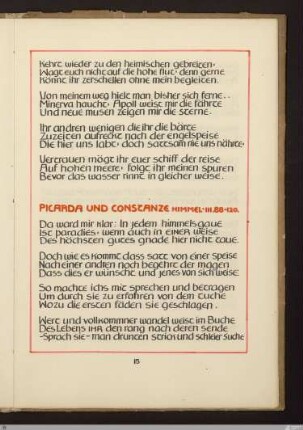 Picarda und Constanze (Picarda und Konstanze, Himmel III, 88 - 120) : [SW X/XI: h7]; [SW X/XI, S. 114-115/190-191]