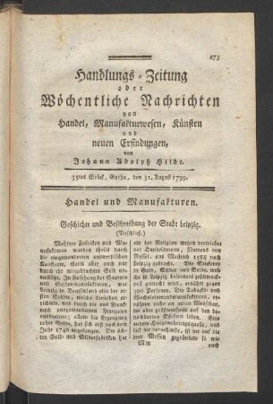 35tes Stück, Gotha, den 31. August 1799.