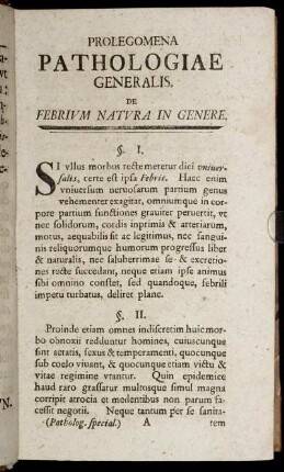 Prolegomena pathologiae generalis.