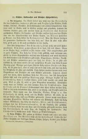 11. Tischler, Stellmacher und Böttcher (Holzarbeiter)