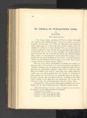 Die Ableitung der stöchiometrischen Gesetze.