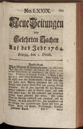 No. LXXIX. Leipzig, den 1. Octob. - No. LXXXVII. Leipzig, den 29. Octob.