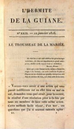 L' Hermite de la Guiane, ou observations sur les moeurs et les usages François au commencement du XIX siècle, 2