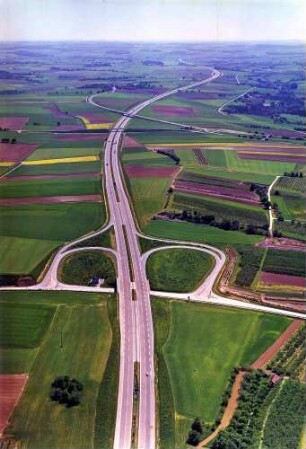 Trassierung bei AS Neuenstein; Blick in Richtung Nürnberg.