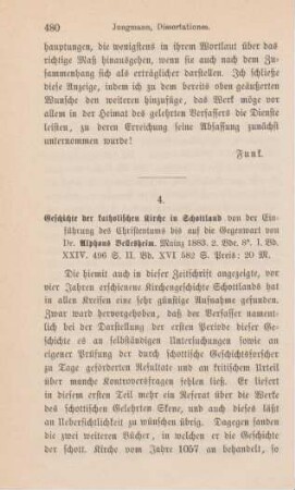 480-493 [Rezension] Bellesheim, Alphons, Geschichte der katholischen Kirche in Schottland