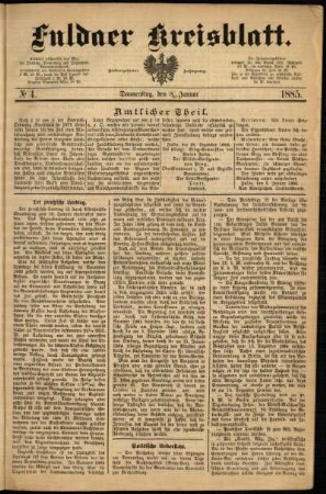 Ausgabe vom Donnerstag, den 08. Januar 1885.