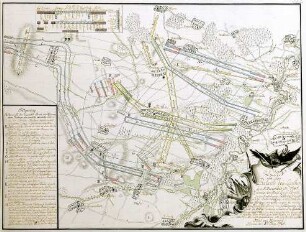 WHK 24 Deutscher Siebenjähriger Krieg 1756-1763: Plan der Schlacht bei Leuthen zwischen den siegreichen Preußen und Österreichern unter dem Herzog von Lothringen, 5. Dezember 1757