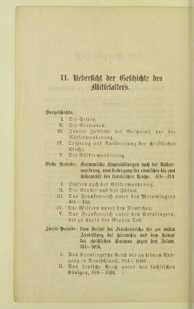 Uebersicht der Geschichte des Mittelalters