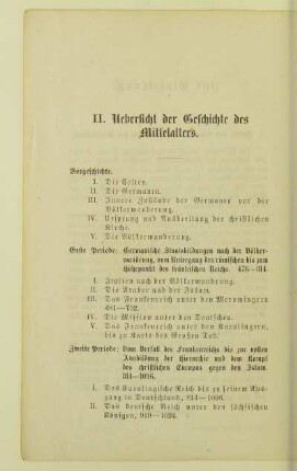 Uebersicht der Geschichte des Mittelalters