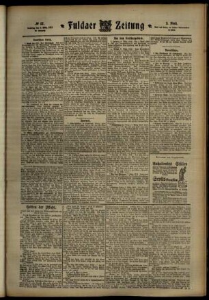 Dritte Ausgabe vom Samstag, den 09. März 1912.