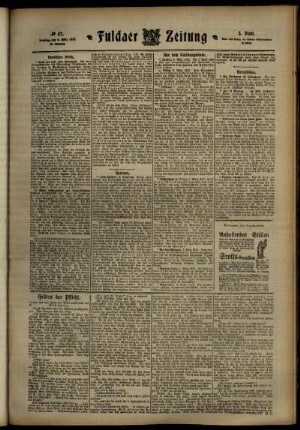 Dritte Ausgabe vom Samstag, den 09. März 1912.