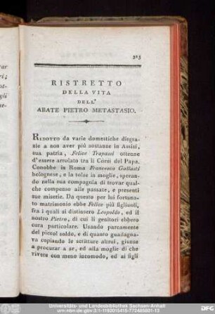 Ristretto Della Vita Dell' Abate Pietro Metastasio.