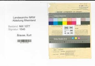 Entnazifizierung Kurt Brause , geb. 01.01.1921 (Polizist)