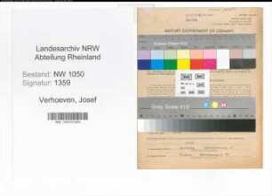 Entnazifizierung Josef Verhoeven , geb. 02.01.1904 (Angestellter)